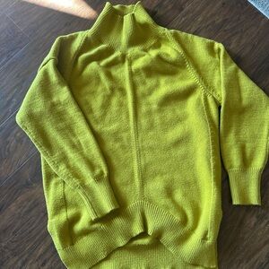 Anthropologie Marive Chartreuse Turtleneck Sweater